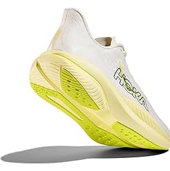Hoka Women's Mach 6 Sneaker, White/Neon Citrus, 7.5