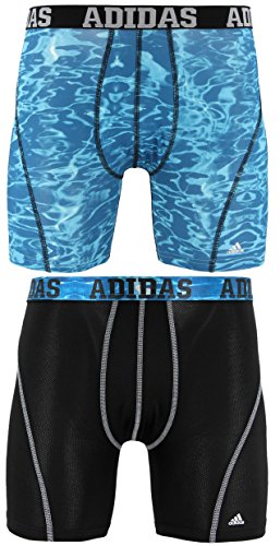 Adidas Mens Sport Performance Climacool 2 Pack Boxer Brief Underwear, Colornameinternal| black/Grey, Large