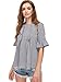 Romwe Women's Cute Blouse Short Sleeve Summer Tunic Top Black M