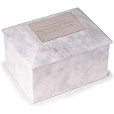 Deering Moments Bey-Berk White Marble Custom Engraved Cremation Memorial Urn for Human Ashes Adult Size - Large