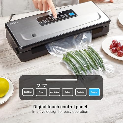 INKBIRD Vacuum Sealer Machine INK-VS02, 85kPa Powerful Pump, Dry/Moist Modes, Built-in Cutter, 30cm Seal Length, Easy Cleanup, Stainless Steel Design, Automatic Sealing for Food Preservation