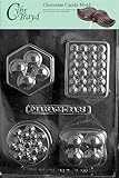 Cybrtrayd M170 4 Shape Massage Bar Chocolate Candy Mold with Exclusive Cybrtrayd Copyrighted Chocolate Molding Instructions