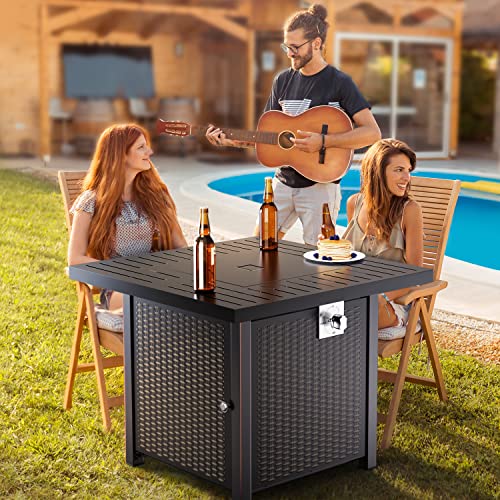 Ciays Propane Fire Pits 32 Inch Outdoor Gas Fire Pit, 50,000 BTU Steel