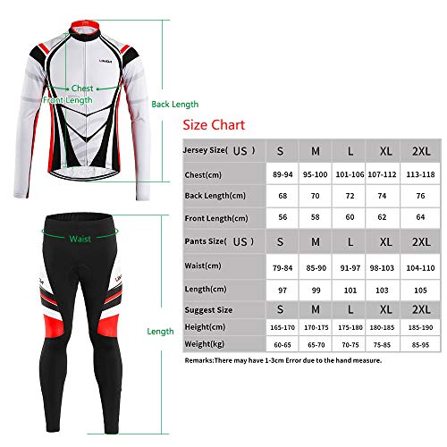 image for Lixada Men's Cycling Jersey Suit Winter Thermal Fleece Long Sleeve Mou
