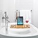 Clean Healthy Living Bamboo Bathtub Caddy Tray, with Reading Tray & Wine Glass Holder