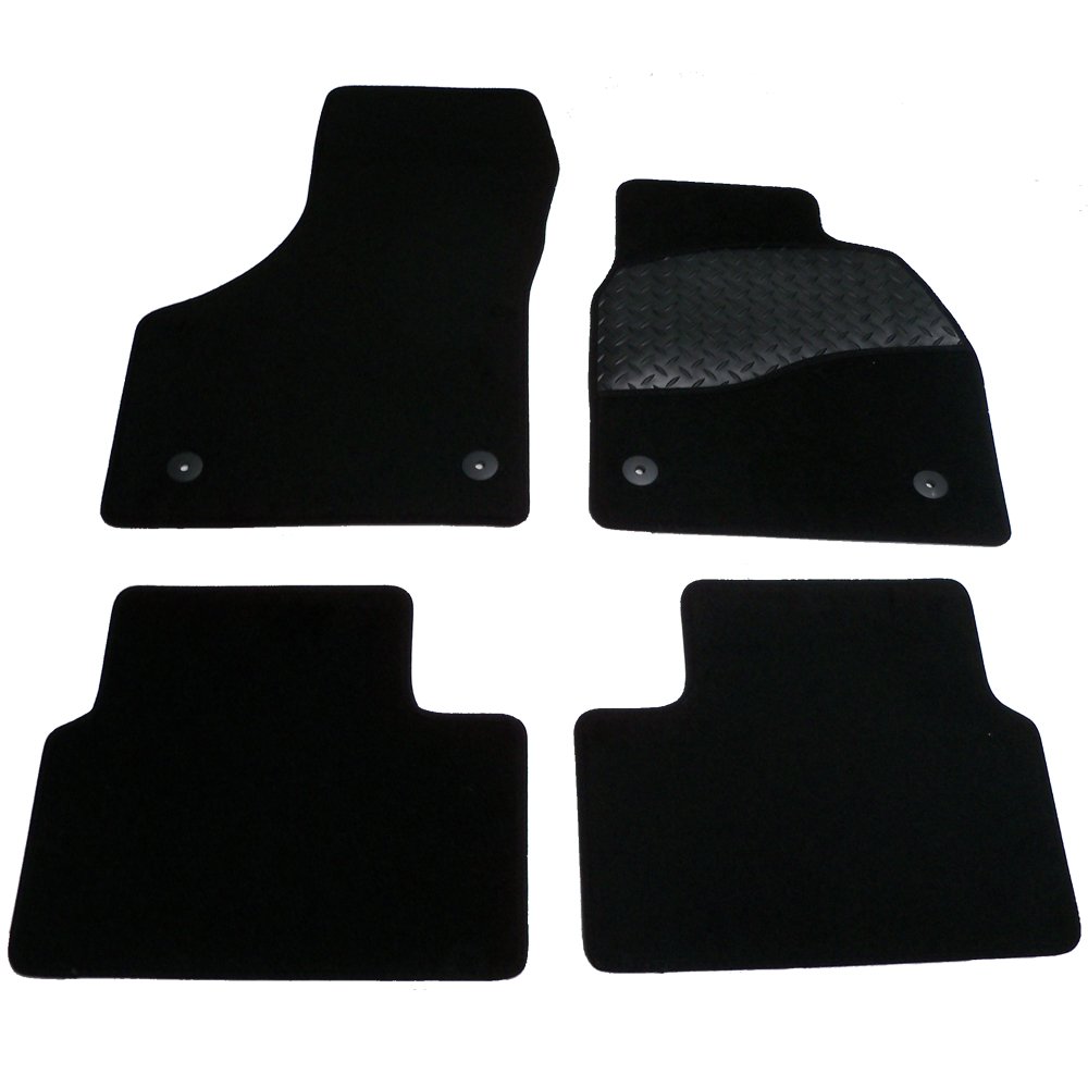 Sakura Mat Set includes Carpet with Rubber Heelpad for Vaux Meriva 2010-2017 - Black