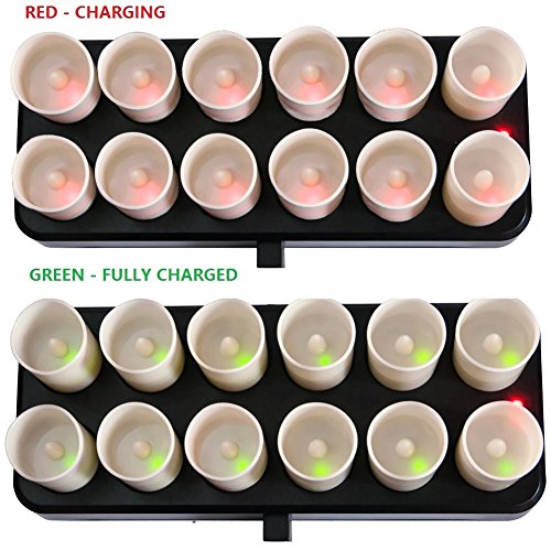 HERO-LED CD-VRC-12RF-WW Wireless Inductive Rechargeable LED Electric Candles, Flameless Flickering Tealight Votive Candles with Remote Timer Controller, Set of 12, Warm White Color