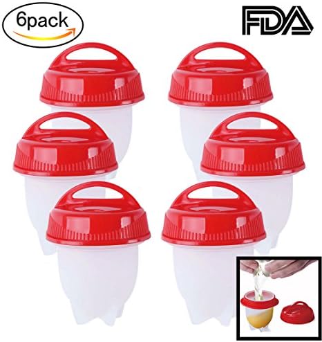 Comcl Rapid egg cooker - Food Grade Silicone Egg Boiler Hard Boiled Eggs without the Shell - High-temperature Resistant BPA Free 6 Egg Cups Egg Poacher