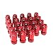 ZY Wheel 1/2 x 20 Set of 23pcs 6 Spline Red Lug Nuts Closed End with 2 Keys 1.38