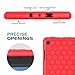 MoKo Case for All-New Amazon Fire HD 8 Tablet (7th/8th Generation, 2017/2018 Release) - [Honey Comb Series] Light Weight Shock Proof Soft Silicone Back Cover [Kids Friendly] for Fire HD 8, RED