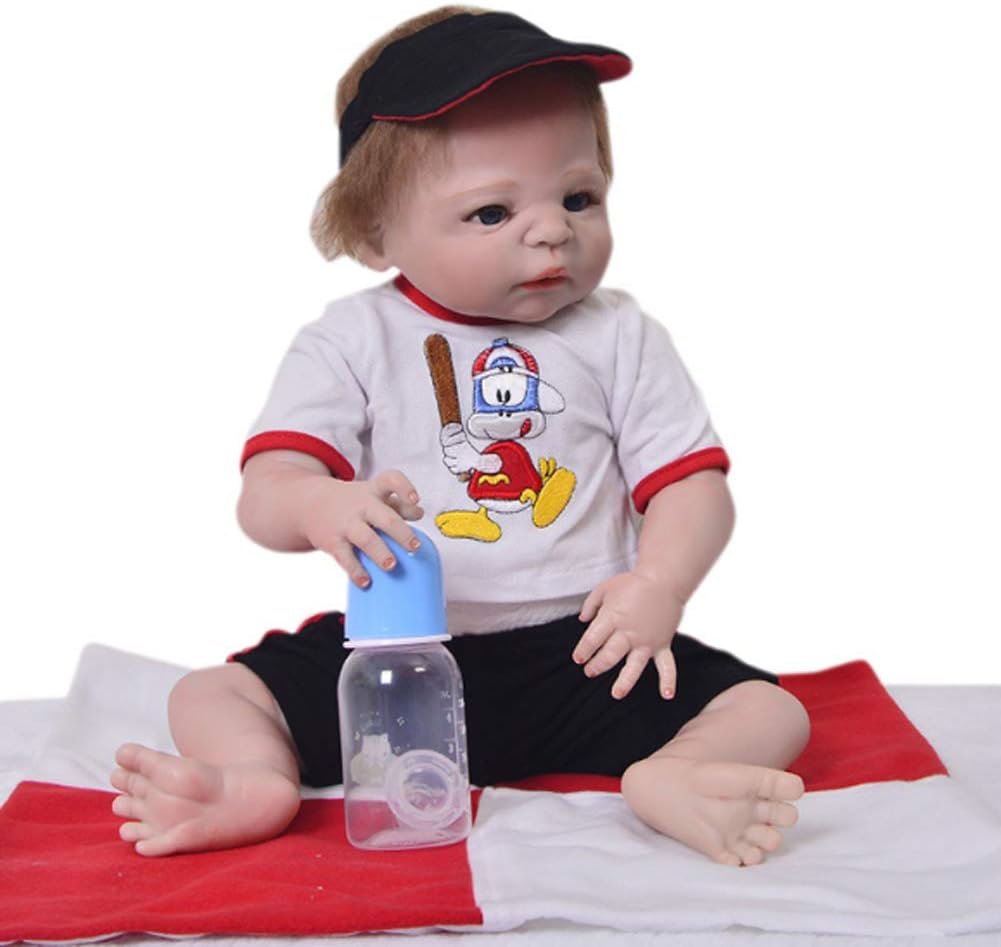 Prezzo NACHEN Rinata Doll Simulazione Cute Capelli Gialli Occhi Azzurri Possono accompagnare Bambino Bambole Ragazzo Fatto a Mano Neonato Partner 57CM Offerte
