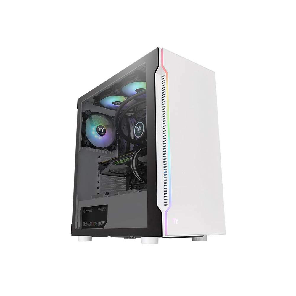 Thermaltake H200 TG ATX/MATX RGB Mid Tower PC Gaming Case Tempered Glass - White