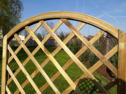 Rankgitter Rankzaun Trennspalier Bogen Garten Zaun Gartenholz 0,90cm x180 cm- Natur Bogen – Bild 2