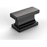 Amerdeco 10 Pack Oil Rubbed Bronze Cabinet Knobs 1.46" | Single Hole Square for Dresser Drawers, Bathroom Cabinets ZH00013