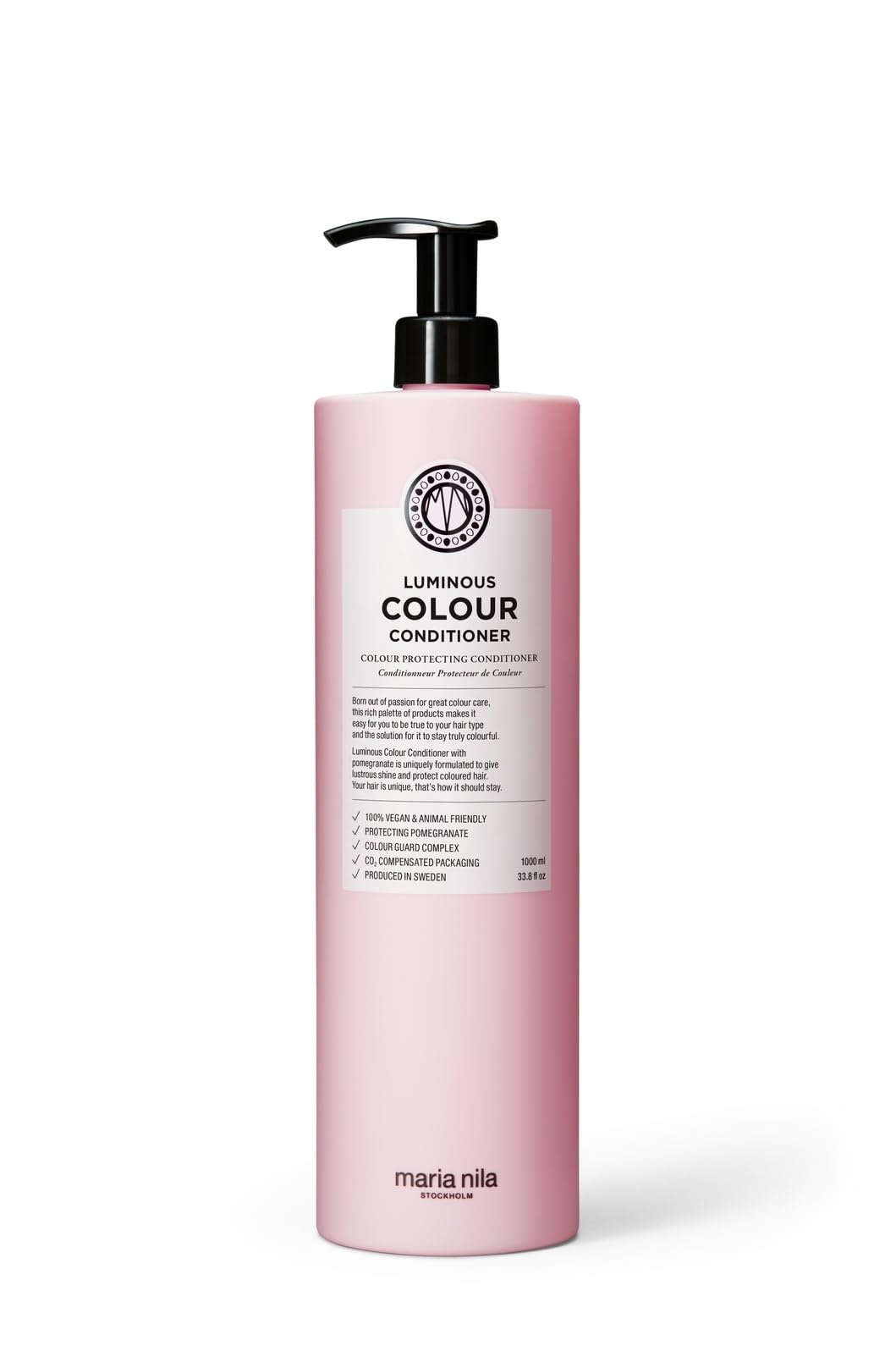 Maria Nila Luminous Colour, Color-preserving Conditioner for Shiny Glossy Hair, For Natural or Dyed hair, Pomegranate & Colour Guard Complex stops Color Loss from Washing & Styling, 1000 ml