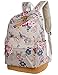 Backpack for Girls, Floral Canvas Backpacks College Bags School Daypack Travel Bags by Leaper (Vintage Rose)