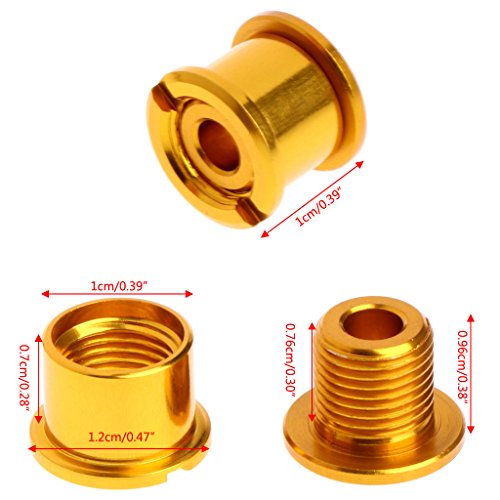 Aixia 5Pcs MTB Bicycle Chainwheel Screws Cycling Chainring Wheel Bolt Bike Disc Screws (Gold)