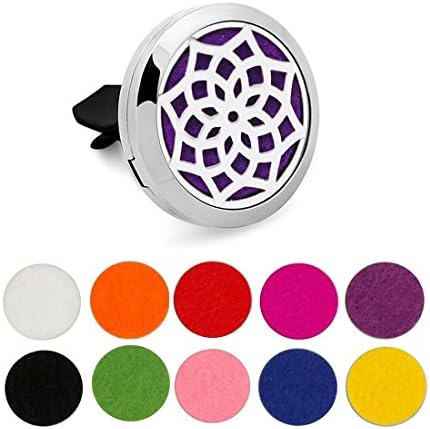 Little Chair Floral Car Air Freshener Aromatherapy Essential Oil Diffuser Stainless Steel Locket,10 Refill Pads