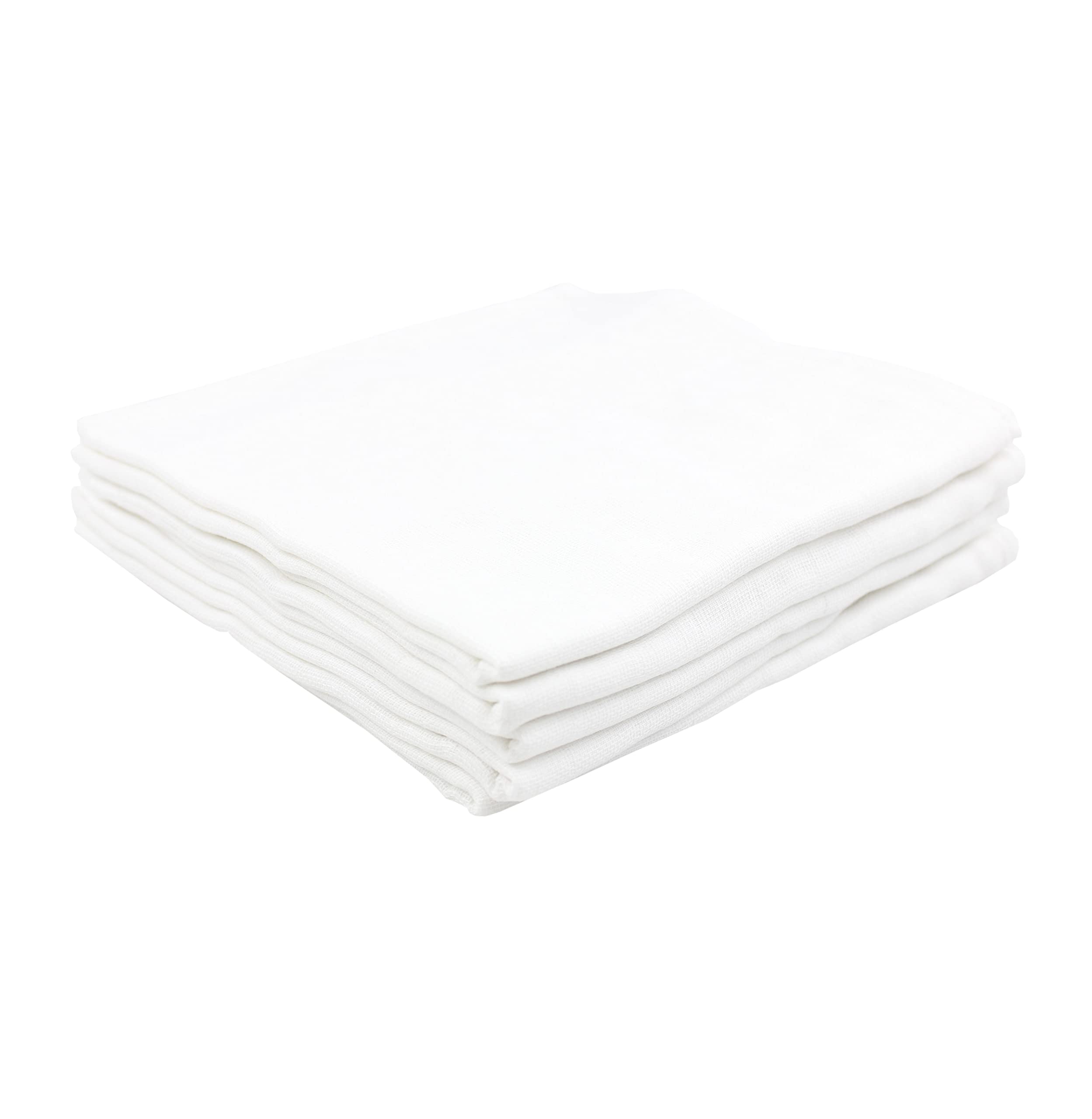 TupTam Baby Muslin Squares Printed, 70x80, 5 or 10 pieces, White, 10er Pack