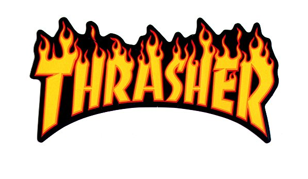 Thrasher Magazine – Pegatina para monopatín Flame Logo ...