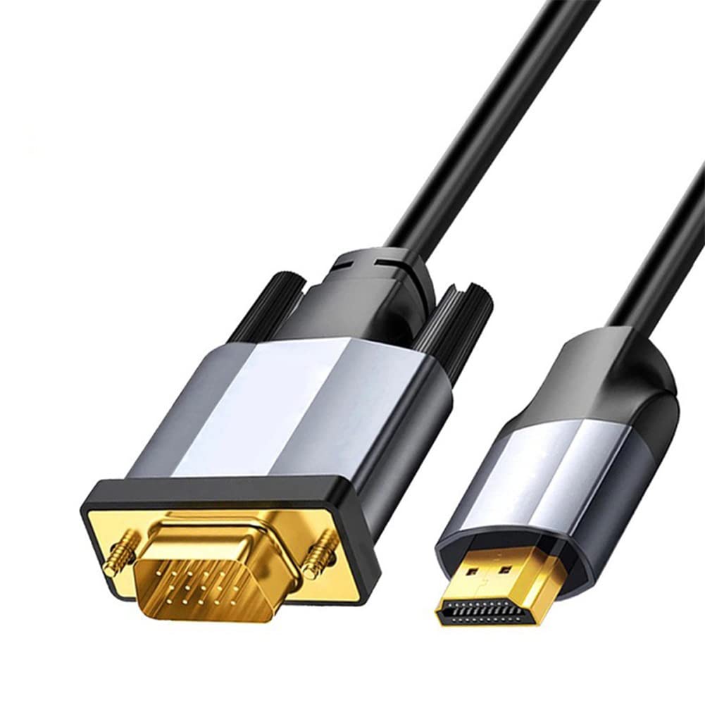 SELIACR HDMI to VGA 1080p Full HD Cable, 1.8m HDMI Male to VGA Male Compatible with Desktop Computer Laptop HDTV Monitor Raspberry Pi Xbox TV