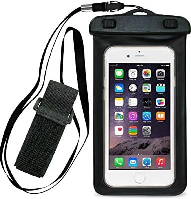 Calas Waterproof Case Dry Bag with Armband for iPhone 6, 6 plus, 6s, 6s plus, 5s, Samsung Galaxy s6 etc (Black)