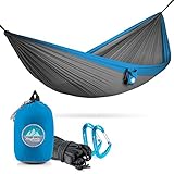 Youphoria Outdoors Portable Hammock with Tree Straps – Ultralight Travel Hammock for Camping, Backpacking, Hiking, or Beach – Double & Single Hammocks (only 12 oz) – 400 lb Rated