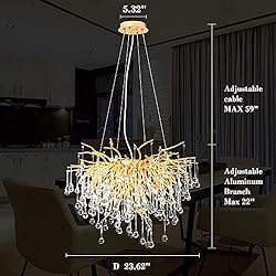 Modern Crystal Chandelier, Frosted Finish Tree
