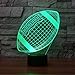 Echodream LED Night 3D Illusion Bedside Table Lamp 7 Colors Changing Sleeping Lighting with Smart Touch Button Cute Gift Warming Present Creative Decoration Ideal Art and Crafts, Football Rugby
