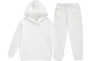 Fleece Sweatsuit Boys Girls 2 Piece Active Tracksuit Set Hoodie and Sweatpants Athletic Outfits Loose Comfy Winter Jogger Set