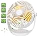 OYRGCIK Air Circulator Fan, Quiet Table Fan w/Build-in Rechargeable 2000mAh Battery Small USB Personal Desk Fan 360° Rotatable Handheld Fan w/ 3 Speeds for Home Office Outdoor Camping Travel, White