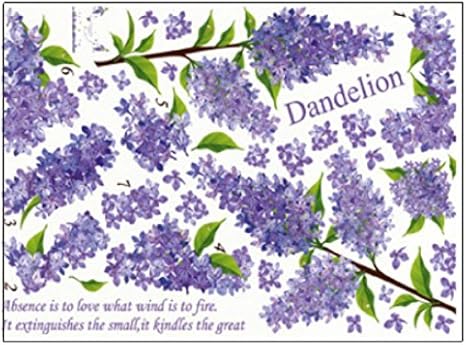 Amazon ウォールステッカー 花 北欧 アイビー ラベンダー おしゃれ トイレ ステッカー 紫 緑 植物 シール 壁紙 和風 英字 キッチン 雫 雨 フラワー パープル 葉 蝶 グリーン 和風 洗面所 花びら アジアン 花壇 庭 モダン リビング 並行輸入品 ウォールステッカー