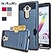 LG G Stylo Case, LG G4 Stylus Case, (Not Fit LG G4) AnoKe [Credit Card Slots Holder][Not Wallet] Hard Silicone Rubber Hybrid Armor Shockproof Protective Holster Cover Case For LS770 - KLS Metal Slate