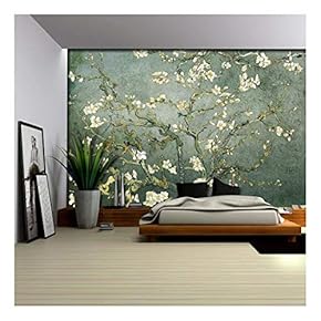 Teal Almond Blossom by Vincent Van Gogh - Wall Mural, Removable Sticker, Home Decor - 66x96 inches