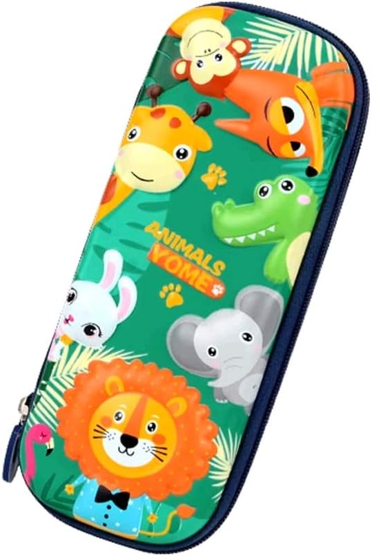 ShoppertizeBoy's Girl's Kid's Women's Latest Pouches Pencil Box for Boys 3D Animal Case Hardtop EVA Organizer School Pen Holder Pouch Multipurpose (Green)
