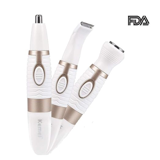 Nasentrimmer Damen Elektrischer Portable 4 in 1 Nasenrasierer Ohrhaartrimmer Augenbrauentrimmer. Abwaschbar und trockenes nas