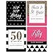Chic 50th Birthday - Pink, Black and Gold - Wine Bottle Labels Birthday Gift - Set of 4