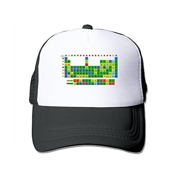 SAXON13-Unisex-Baseball-caps-Meshback-Periodically-Periodic-Table-Of-Elements-Hat-Caps-Black