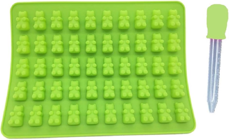 Anytec グミベア型シリコン製クッキー型キャンディベーキング型 50個入り スポイト付き グリーン Anytec Home 飴 チョコレート型 通販 Amazon