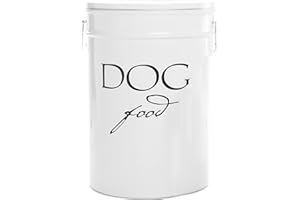 Harry Barker White Classic Food Storage Canister For Dogs, Large 40 Pounds of Food
