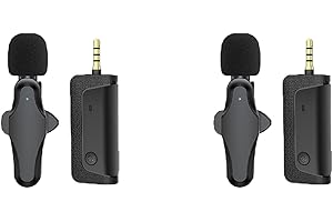 Cjuahsvior 2X K35 Pro Wireless Microphone Lavalier Noise Reduction 3.5mm AUX for Megaphones Amplifier Camera Computer Mobile 