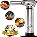 RoiChef Culinary Butane Kitchen Blow Torch - Multifunctional Refillable Aluminum Cooking Torch for Crème Brûleé & Barbecue or Grill Lighter with Safe Lock & Windproof, Adjustable Flame
