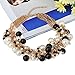IPINK Fashion Charm Jewelry Pendant Choker Chunky Statement bib Necklace and Earrings Set
