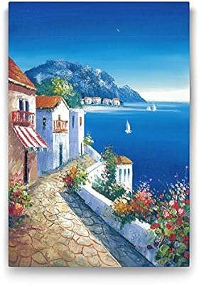Cicekli Ev Manzara Yagliboya Tablosu 40x60cm Amazon Com Tr