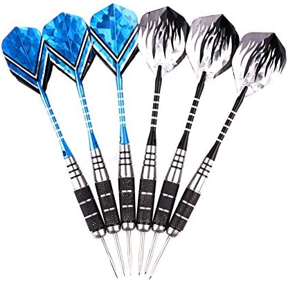 YONNEY Games Professional Dart Set - Stainless Steel Tip Darts (6 in each package) Laser Wings, Aluminum Shaft ＆ Brass Barrels - Perfect Gift Set
