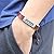 Rocki Punky Genuine Leather Silence Identifacation Adjustable Length Wrap Bracelet