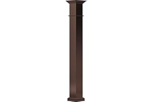 AFCO EA0909ENPSBWEWE 9" x 9' Endura-Aluminum Wellington Style Column, Square Shaft (Load-Bearing 15,000 lbs), Non-Tapered, Textured Bronze Finish w/ Capital & Base