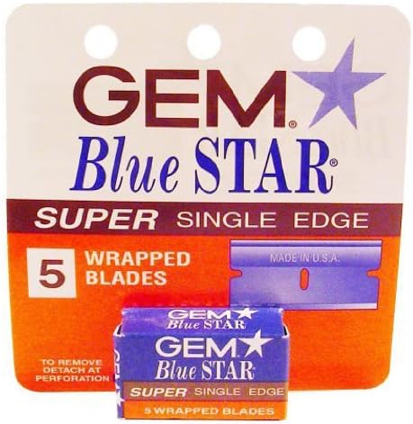 Gem Blue Star Super Single Edge 5 wrapped Blades (6 Pack)