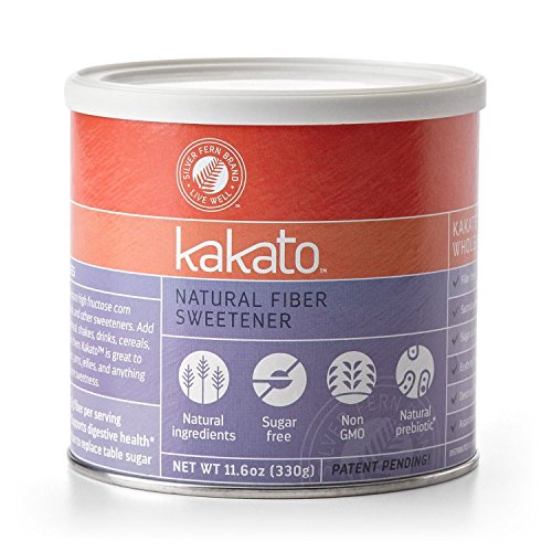 Kakato High Fiber Sweetener - Non-GMO, Natural, Low Calorie Sugar Substitute - Artificial Free, Gluten Free, Prebiotic, Sugar Alcohol Free - All Purpose Healthy Sweetener (1 Cannister - 11.7 Oz)