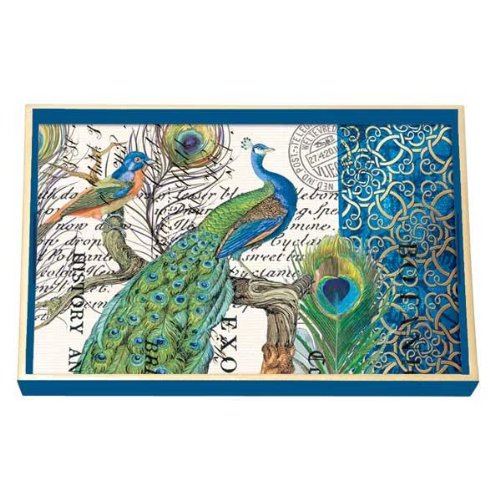 Michel Design Works Peacock Wooden Vanity Tray Decorative Trays Posters & Prints